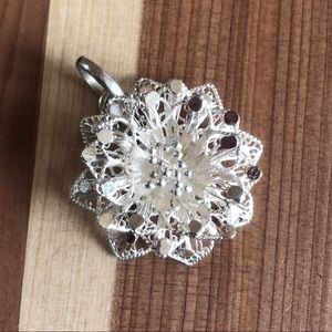 Vintage flower Filigree Silver Pendant